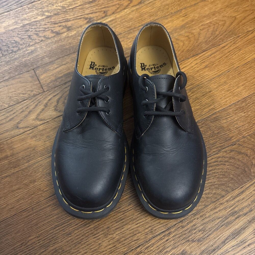 Dr. Martens Smooth Leather Black Oxford Shoes Womens 8 Mens 7 UK 6 EU 39 EUC